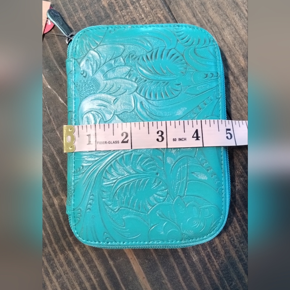 Justin Boots Teal Leather Jewelry Organizer - Picture 5 of 7